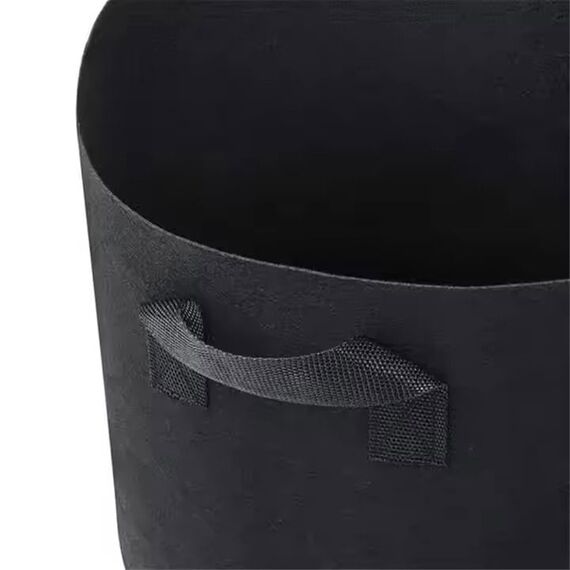 Ghiveci din pasla netesuta DacEnergy©, pentru plante de gradina, legume, flori, ierburi, fructe, plantare, de forma rotunda, cu maner, 25 l, diamentru 34 cm, gri antracit, Diametru: 34 cm-poza 6-Dacenergy.ro