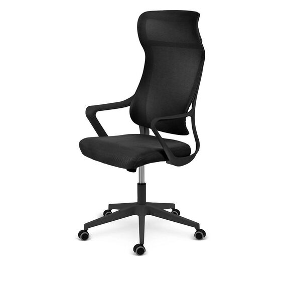 Scaun de birou DacEnergy©, cotiere reglabile confortabile, inaltime reglabila, design frumos, baza solida, cu roti din nylon-cauciuc, negru, Culoare: Negru-poza 11-Dacenergy.ro