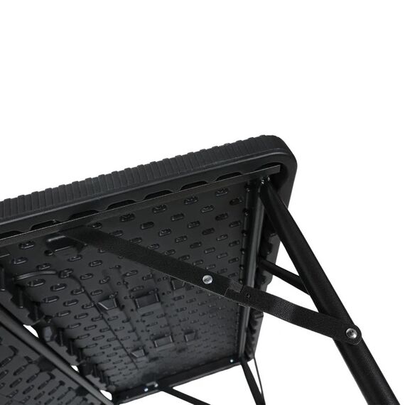 Set mobilier gradina DacEnergy© , o masa patrata si 4 scaune, din polipropilena, rezistenta la apa si raze UV, model impletitura ratan, negru, 80 x 80 x 73 cm, Numar persoane	: 4-poza 13-Dacenergy.ro