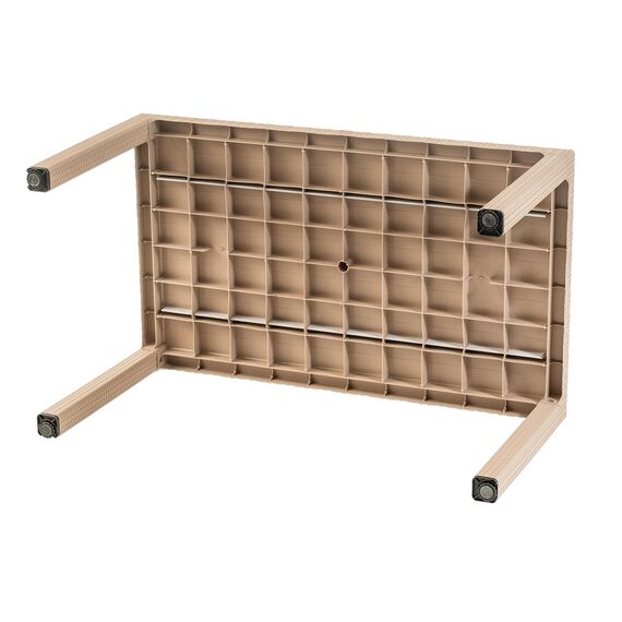 Set masa DacEnergy©, fabricat din polipropilena, cu model impletitura de ratan, forma dreptunghiulara, cu 6 scaune, pentru interior/ exterior, crem, Numar persoane	: 6, Culoare: Crem-poza 2-Dacenergy.ro