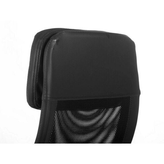 Scaun birou DacEnergy©, din microplasa, cu baza cromata, spatar inalt, ergonomic, cotiere confortabile, functia de blocare verticala, tetiera integrata, negru, Culoare: Negru-poza 2-Dacenergy.ro