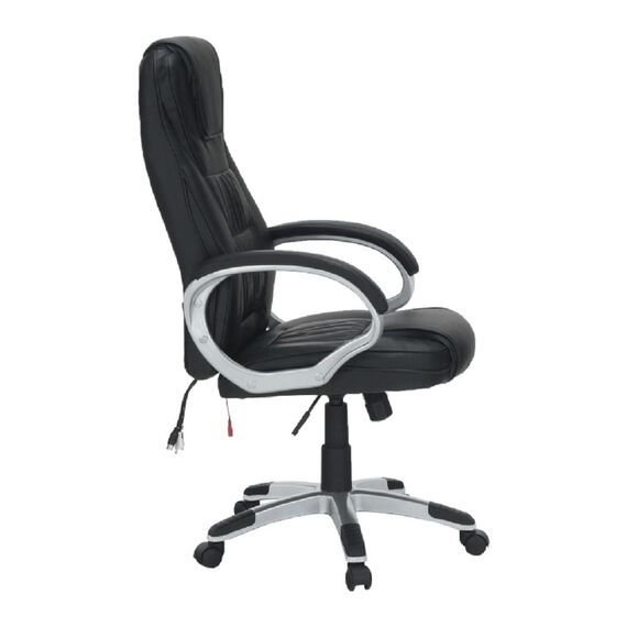 Scaun directorial DacEnergy©, cu tapiterie din imitatie de piele neagra, cu functia de masaj, 4 zone de masaj, cu intensitate reglabila, inaltimea reglabila, 64x 70x 113-123 cm-poza 8-Dacenergy.ro