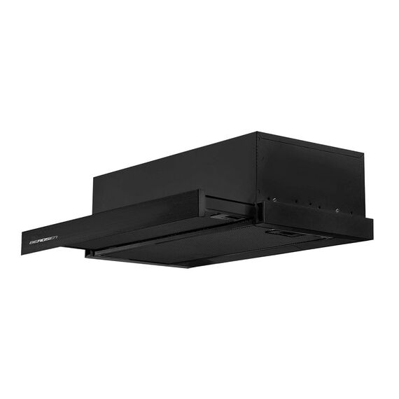 Hota telescopica Berdsen, control mecanica, 2 trepte, 74 W, iluminare LED, 175 m3/h, 60 cm, negru-Dacenergy.ro