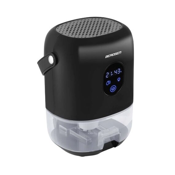 Dezumidificator , rezervor detasabil 1000 ml, alimentare 220 - 240 V, capacitate mare 400 ml/ 24h, 34 dB, 22,5W, tehnologia Peltier, mod de noapte, negru, Capacitate dezumificare zilnica	: 400 ml, Culoare: Negru-Dacenergy.ro