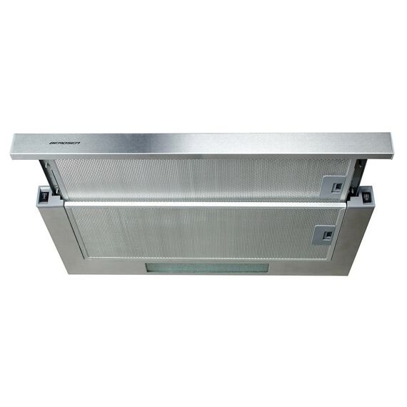 Hota incorporabila, din otel inoxidabil, iluminat Led, buton de control, 2 trepte de viteza, 175 mc/h, 74 W, 60 cm, argintie-Dacenergy.ro