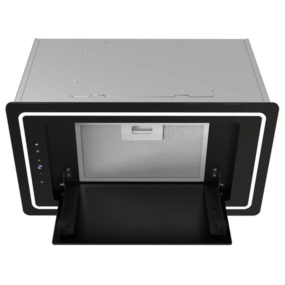 Hota de bucatarie, incorporabila, din otel inoxidabil, 100 W, 432 m3/h, o banda LED de 5 W, control cu butoane sau telecomanda, clasa energetica A+, 52 cm, negru-poza 3-Dacenergy.ro