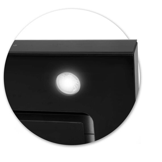 Hota de bucatarie, decorativa, din otel inoxidabil, 160 W, 510 m3/h, clasa energetica C, iluminare LED, 3 trepte de viteze, 60 cm, cu buton soft touch, neagra-poza 4-Dacenergy.ro