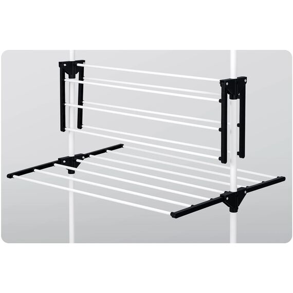 Uscator de rufe vertical DacEnergy©, pliabil, constructie metalica solida, 3 nivele, 6 aripi, 15 m, alb-poza 4-Dacenergy.ro
