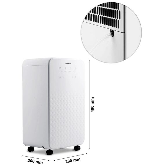 Dezumidificator, capacitate rezervor 2 l, 12 l/24h, 6 moduri, normal, continuu, ventilatie, uscare rufe, noapte si puternic, afisaj LCD, functia de blocare pentru copii, alb-poza 6-Dacenergy.ro