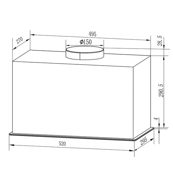 Hota de bucatarie, incorporabila, din otel inoxidabil, 100 W, 432 m3/h, o banda LED de 5 W, control cu butoane sau telecomanda, clasa energetica A+, 52 cm, negru-poza 8-Dacenergy.ro