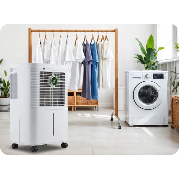 Dezumidificator de aer cu compresor, afisaj si panou de control tactil, cronometru de 24 de ore, debit de aer 100 m³/h, eficienta de dezumidificare 12 l/24h, 280 x 200 x 440 mm-poza 8-Dacenergy.ro