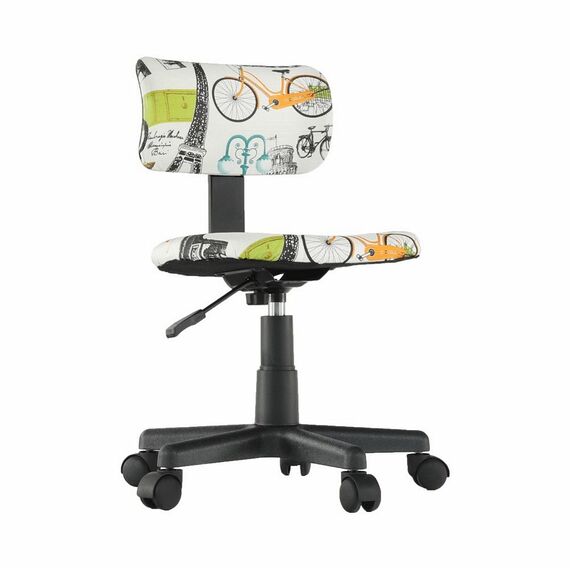 Scaun de birou copii DacEnergy©, realizat din plastic, metal, reglabil pe inaltime, rotativ, ergonomic, 39x 46x 84 cm, alb, cu model-poza 16-Dacenergy.ro