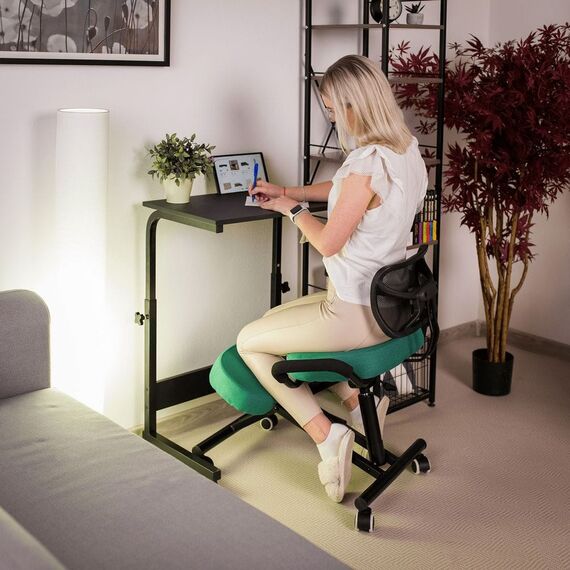 Scaun birou DacEnergy©, constructie metalica, suport lombar, ergonomic, cotiere, 68x61x78-90 cm, verde si negru, Culoare: Verde, Negru-poza 9-Dacenergy.ro