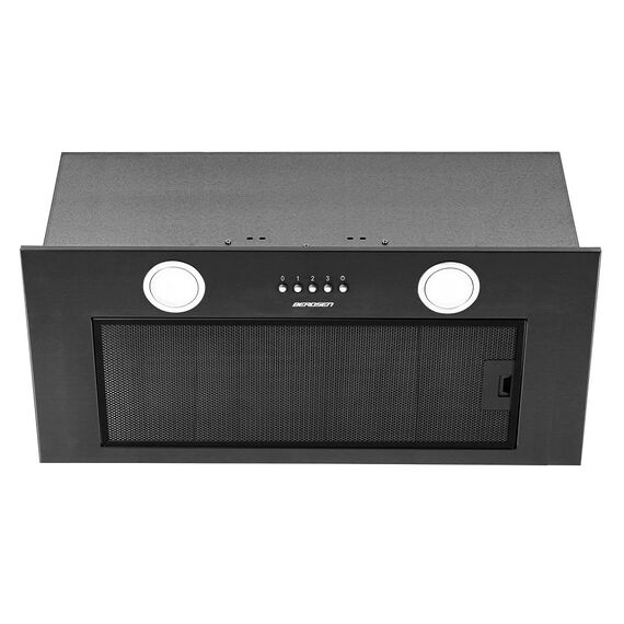Hota incorporabila, din otel inoxidabil, 380m3/h, 120W, filtru de grasime din aluminiu, buton de control, 52x29 cm, negru-Dacenergy.ro