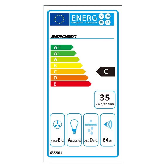 Hota incorporabila, din otel inoxidabil, 350m3/h, 65W, iluminat LED, buton de control, 52x29 cm, negru-poza 2-Dacenergy.ro