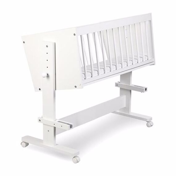 Patut bebelusi DacEnergy©, din lemn, inaltime reglabila, picioare cu role, o latura detasabila, usor de ansamblat, sistem de leganare, 90x40 cm-poza 3-Dacenergy.ro