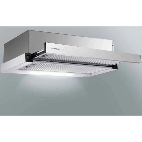 Hota incorporabila, din otel inoxidabil, iluminat Led, buton de control, 2 trepte de viteza, 200 mc/h, 80 W, 60 cm-poza 4-Dacenergy.ro