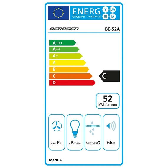 Hota incorporabila, din otel inoxidabil, 380m3/h, 120W, iluminat LED, buton de control, 52x29 cm, neagra-poza 5-Dacenergy.ro