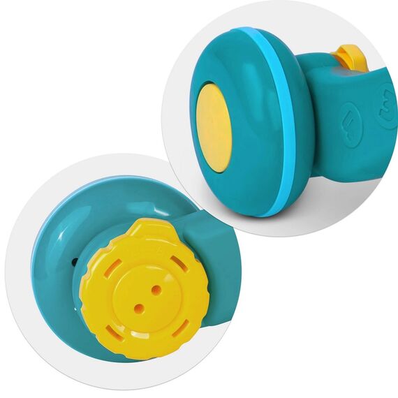 Antemergator 2 in 1 , cu masa si tabla educationala, pian detasabil, cos cu mingi, alb si albastru, 42 x 42 x 50,5 cm, Culoare: Alb, Albastru-poza 6-Dacenergy.ro