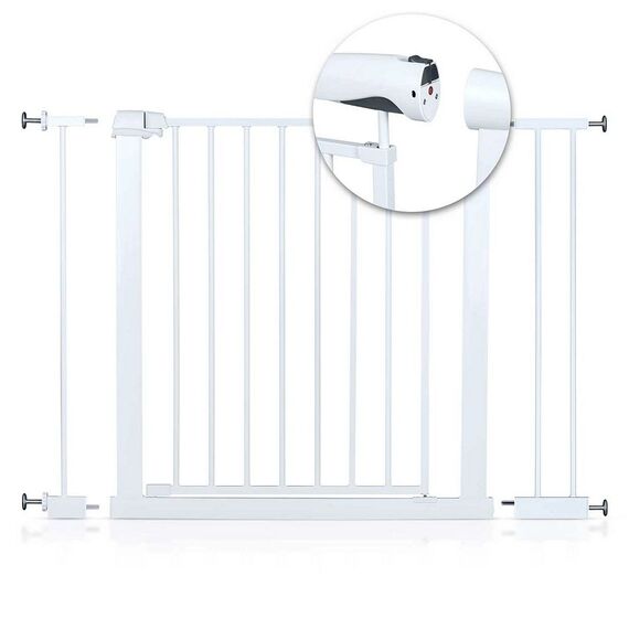 Poarta de securitate, material metalic, inchidere usoara, pe doua fete, latimea reglabila 77-108.5 cm, alba, Culoare: Alb, Latime: 77 / 108.5 cm-poza 2-Dacenergy.ro