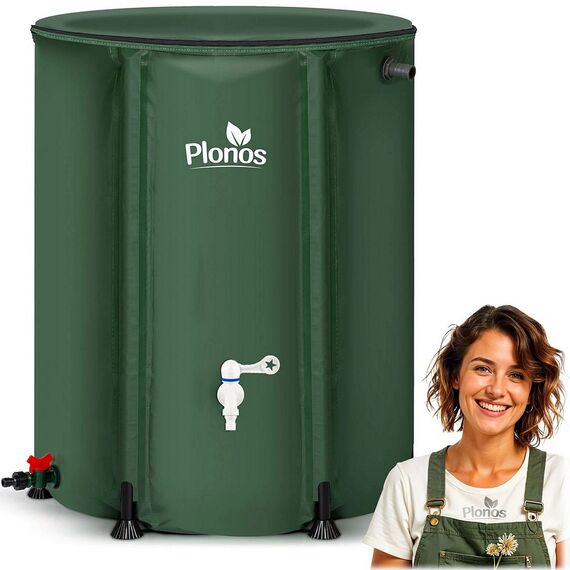 Rezervor de apa, cadru durabil, material PVC rezistent, robinet cu supapa, robinet cu supapa de pornire/oprire, supapa de golire, 500 l, 98 x 80 cm, verde, Capacitate	: 500 l-poza 3-Dacenergy.ro