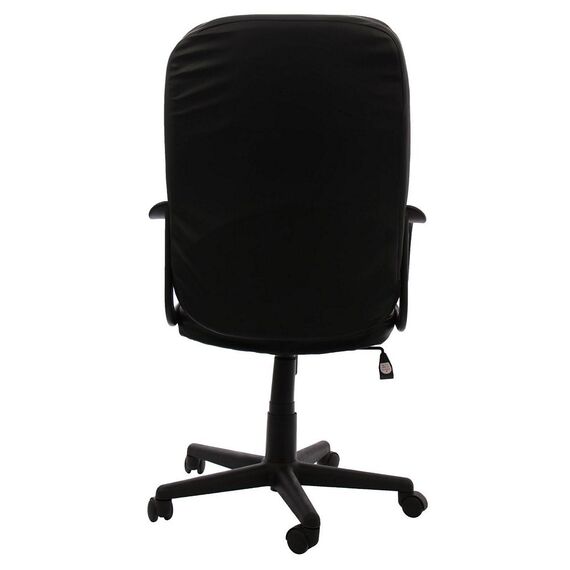 Scaun birou directorial DacEnergy©, rotativ, reglabil pe inaltime, dimensiuni 110x63x62 cm, structura polipropilena, tapiterie din imitatie piele, culoare negru-poza 6-Dacenergy.ro