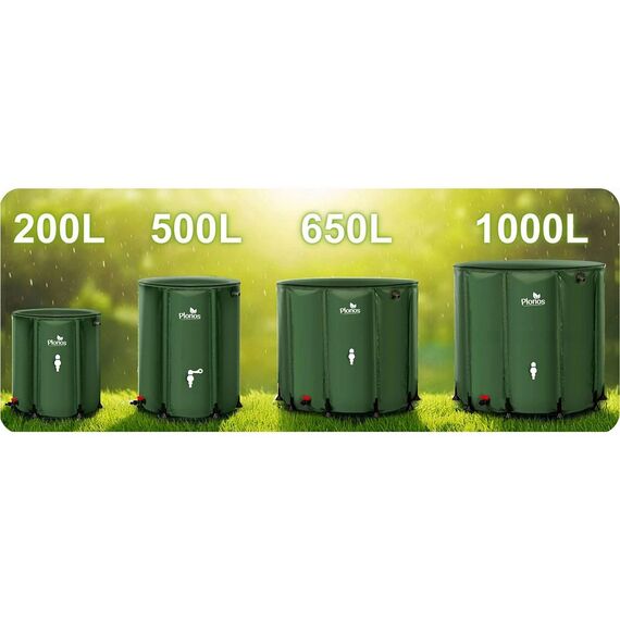 Rezervor de apa, cadru durabil, material PVC rezistent, robinet cu supapa, robinet cu supapa de pornire/oprire, supapa de golire, 500 l, 98 x 80 cm, verde, Capacitate	: 500 l-poza 6-Dacenergy.ro