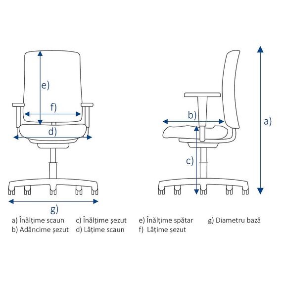 Scaun birou directorial DacEnergy©, rotativ, reglabil pe inaltime, dimensiuni 118x64x69cm, structura polipropilena, tapiterie din stofa, culoare maro, Culoare: Maro-poza 7-Dacenergy.ro