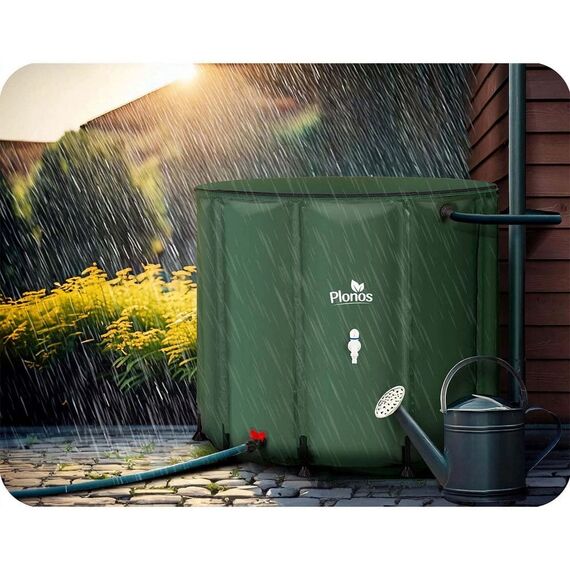 Rezervor de apa, cadru durabil, material PVC rezistent, robinet cu supapa, robinet cu supapa de pornire/oprire, supapa de golire, 650 l, 85 x 100 cm, verde, Capacitate	: 650-poza 3-Dacenergy.ro
