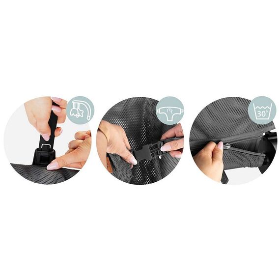 Balansoar bebelusi, cadru metalic, material textil, pozitie sigura, ergonomica, pliabil, reglare inclinare a spatarului in 3 trepte, picioare anti-alunecare, cu jucarii, gri, Culoare: Gri, Negru-poza 9-Dacenergy.ro