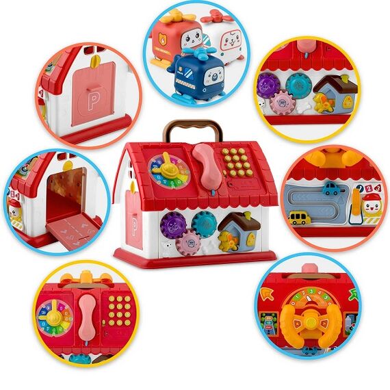 ​Set jucarii educationale, casa de jucarii, 3 elicoptere, un covoras de joaca, telefon interactiv cu sunete si butoane, 24 x18,5 x26 cm-poza 7-Dacenergy.ro
