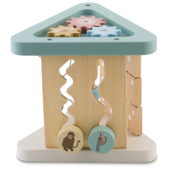 ​Cub interactiv bebe , triunghi, sprijina invatare, numarare, forme si culori, panouri cu imagini cu animale, suruburi cu filet, 17 x 18.5 cm-poza 3-Dacenergy.ro