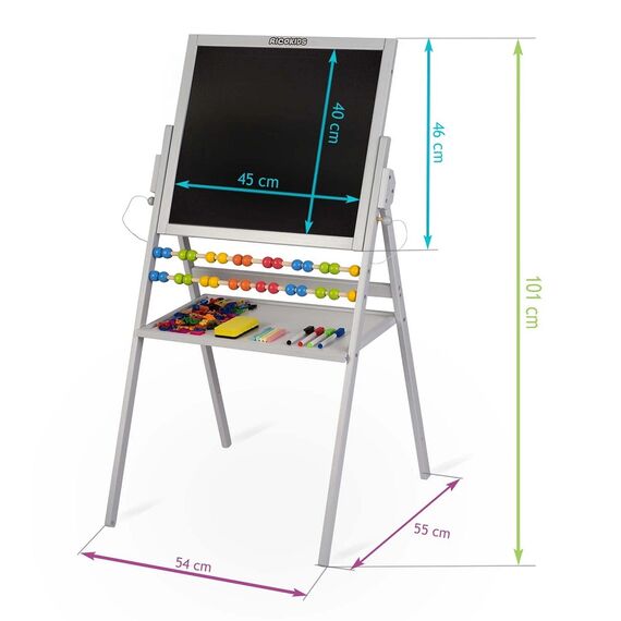 Set tabla multifunctionala , numaratoare, include un set de marker, 101 x 54 x 55 cm, gri-poza 6-Dacenergy.ro