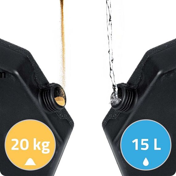 Baza pentru umbrela de gradina DacEnergy©, realizata din HDPE durabil, se umplute cu nisip sau apa,  4 bucati de carlige metalice, 100 x 100 cm, Forma	: Patrat, Culoare: Negru-poza 7-Dacenergy.ro