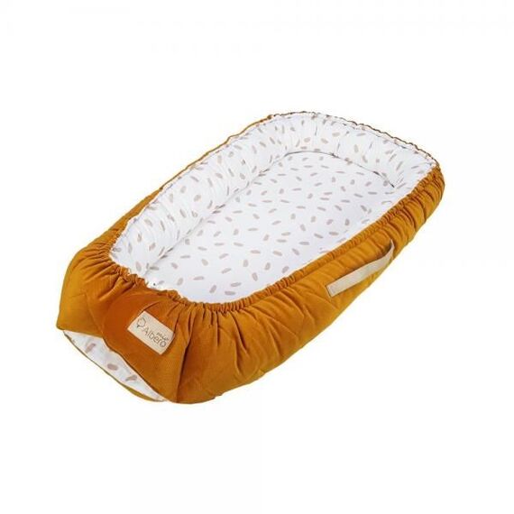 Cosulet bebelus pentru dormit Baby Nest, cu 2 fete, satin si catifea, nou-nascuti, salteaua detasabila, 80 x 50 cm-Dacenergy.ro