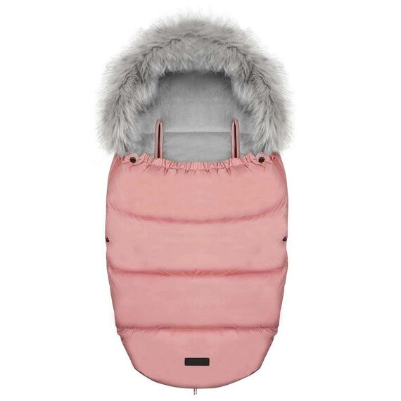 Sac de dormit bebelusi, cu urechi, rezistent la vant, respirabil, blana detasabila, 95 x 48 cm, pentru sanie, roz deschis, Culoare: Roz deschis-Dacenergy.ro