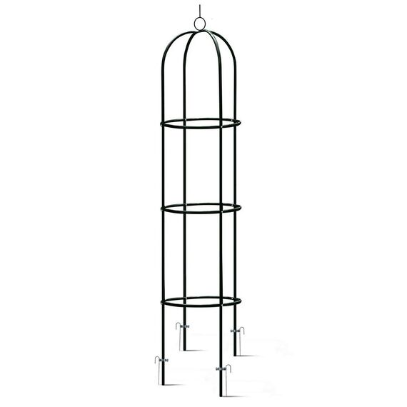 Suport metalic pentru gradina DacEnergy©, tip pergola, durabil, realizat din otel acoperit cu pulbere, inaltime 200 cm, latime 40 cm, negru, Culoare: Negru, Inaltime: 200 cm-Dacenergy.ro