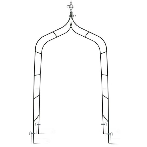 Arcada metalica pentru gradina DacEnergy©, pergola, durabila, realizat din otel acoperit cu pulbere, inaltime 265 cm, latime 140 cm, verde inchis, Culoare: Verde inchis, Inaltime: 265 cm-poza 5-Dacenergy.ro