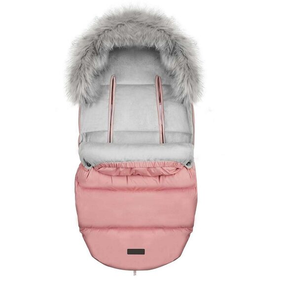 Sac de dormit bebelusi, cu urechi, rezistent la vant, respirabil, blana detasabila, 95 x 48 cm, pentru sanie, roz deschis, Culoare: Roz deschis-poza 7-Dacenergy.ro