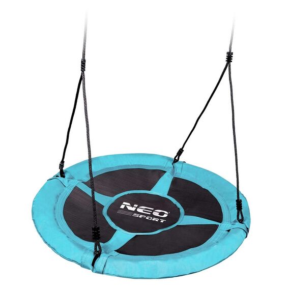 Leagan cuib, cadru otel, poliester Oxford acoperit 600D, forma rotunda, material impermeabil, greutate maxima 150kg, 95cm, turcoaz, Culoare: Turcoaz-poza 4-Dacenergy.ro