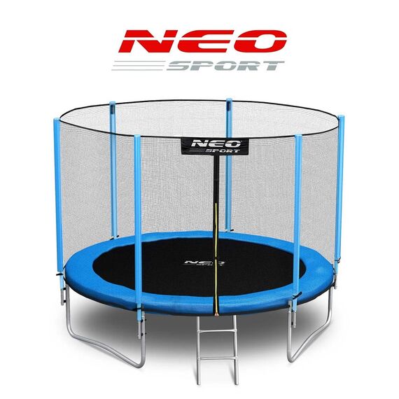 Trambulina de gradina , stalpi metalici, plasa de siguranta exterioara, intrarea se inchide cu fermoar si catarama, 252 cm, albastru, Culoare: Albastru,  Diametru: 252 cm-poza 5-Dacenergy.ro