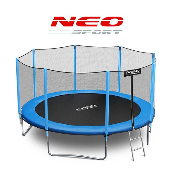 ​Trambulina de gradina , stalpi metalici, plasa de siguranta exterioara, scara metalica solida, sarcina maxima 150 kg, picioare stabile duble, 435 cm, Culoare: Albastru,  Diametru: 435 cm-poza 5-Dacenergy.ro