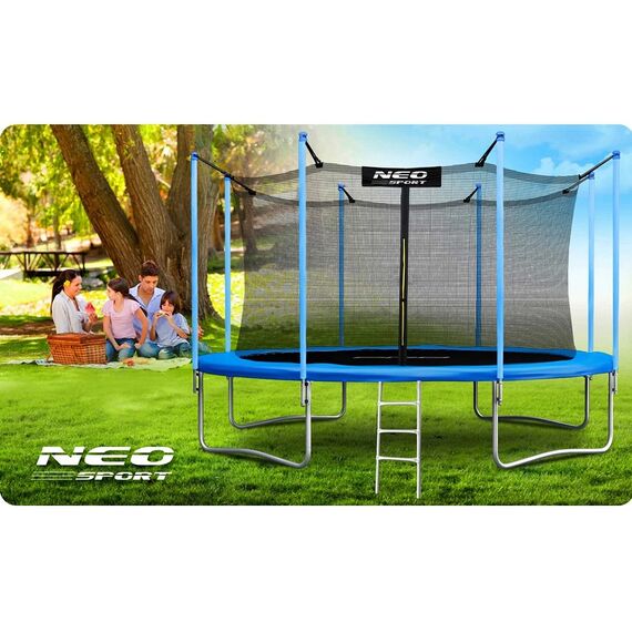 ​Trambulina de gradina , stalpi metalici, scara metalica, 2 trepe, plasa interioara de siguranta, arcuri galvanizate, zincate, 465 cm, Culoare: Albastru,  Diametru: 465 cm-poza 5-Dacenergy.ro