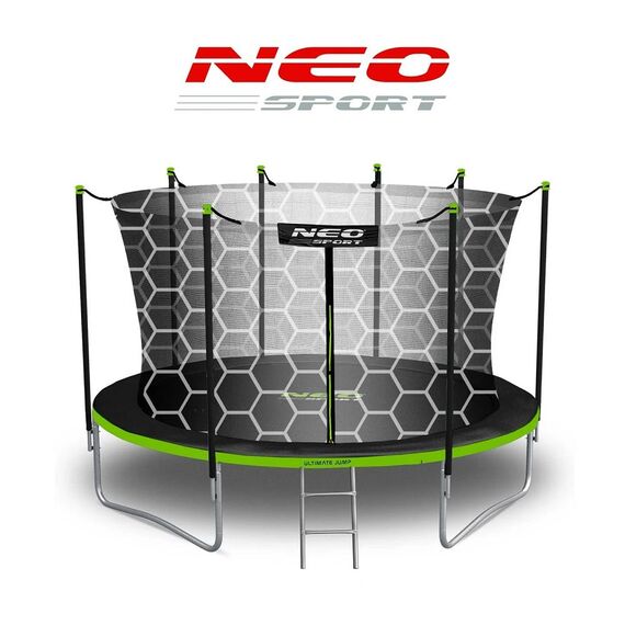 ​Trambulina de gradina , plasa de siguranta interioara, stalpi metalici, picioare duble, stabile in forma de U, fermoar si catarama, 374 cm, negru si verde, Culoare: Verde, Negru,  Diametru: 374 cm-poza 6-Dacenergy.ro