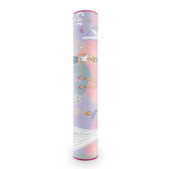 Spatiu de joaca 2 in 1, covoras din spuma si carte de colorat, asigura izolare termica fata de sol, textura anti-alunecare, model frumos cu printese, 120 x 90 cm, roz, Dimensiune (cm)	: 120 x 90-poza 12-Dacenergy.ro