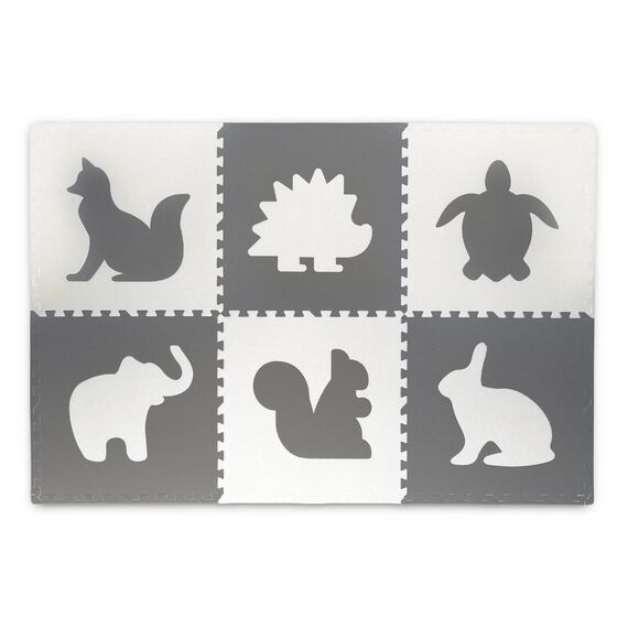Covoras puzzle din spuma, imprimat cu animale, 6 piese, antiderapant, 180 x 120 x 1,1 cm-Dacenergy.ro