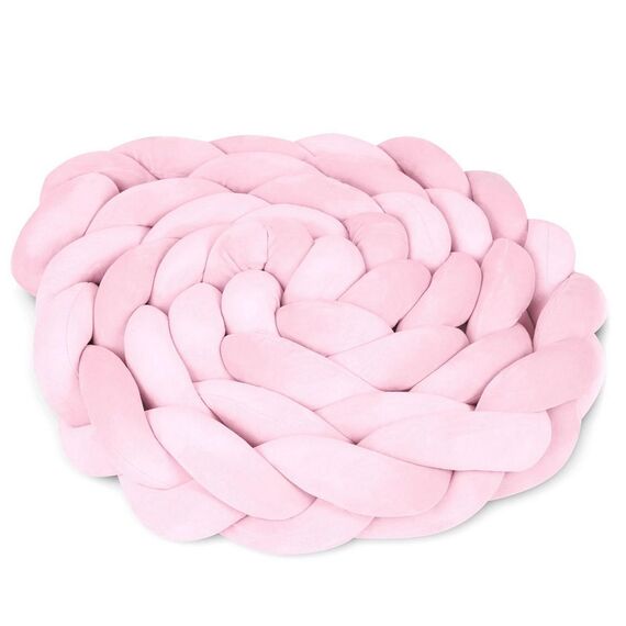 ​Protectie laterala patut bebe, Bumper impletit, 100 % antialergic, lavabil, 3m, roz, Culoare: Roz-Dacenergy.ro