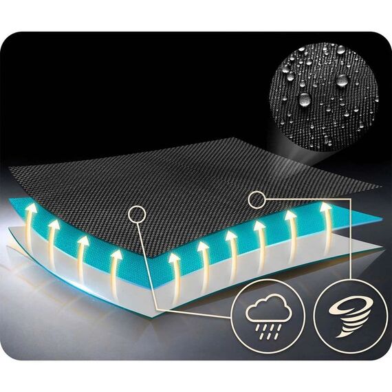 Leagan cuib, cadru otel, 100 % poliester, scaun confortabil, forma rotunda, franghii puternice, 100 cm, albastru deschis, Culoare: Albastru deschis-poza 4-Dacenergy.ro