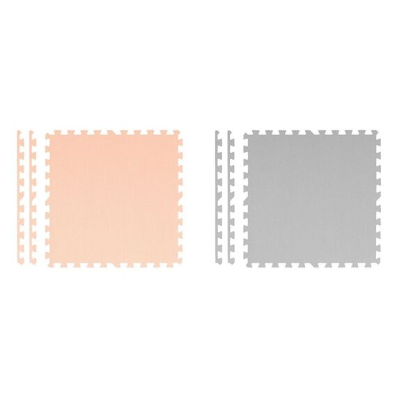 ​Covoras puzzle din spuma, 180x180 cm, 9 buc, antiaderent, moale, gri si piersica, Dimensiune (cm)	: 180 x 180, Culoare: Piersica, Gri-poza 4-Dacenergy.ro