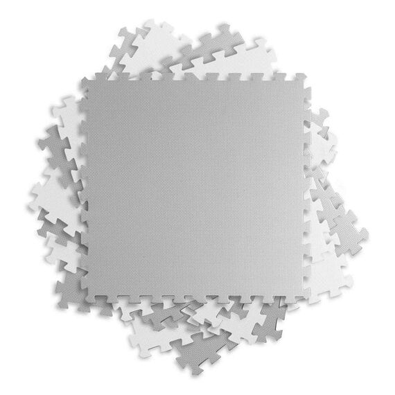 ​Covoras puzzle din spuma, 180 x 180 x 1 cm, 9 buc, culoarea gri si alb-poza 4-Dacenergy.ro